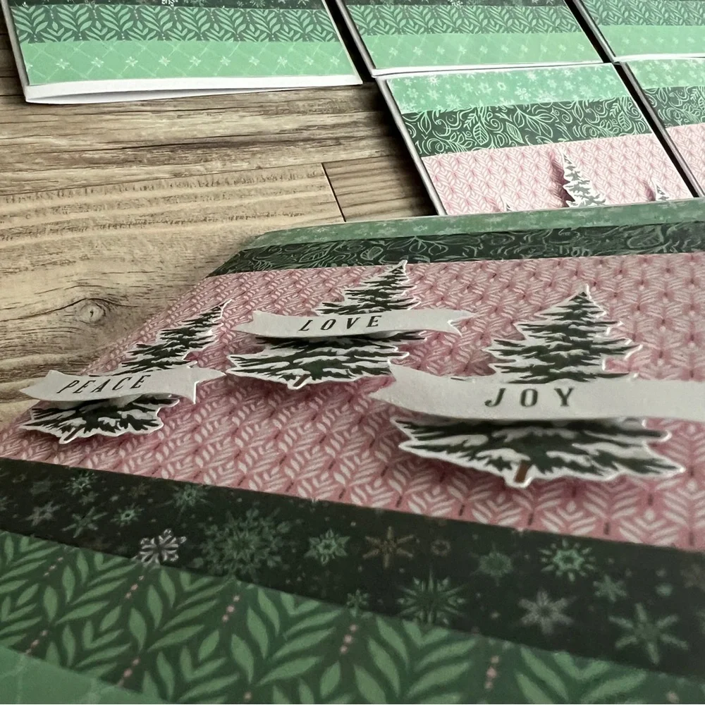 Handmade Christmas Holiday Greeting Cards Set of 14 5”x7” With Envelopes